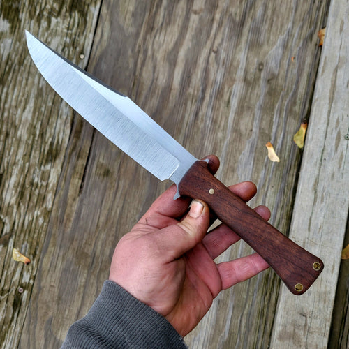 Clip Point Bowie in 52100 with Full Tang Subtle Coffin Handle