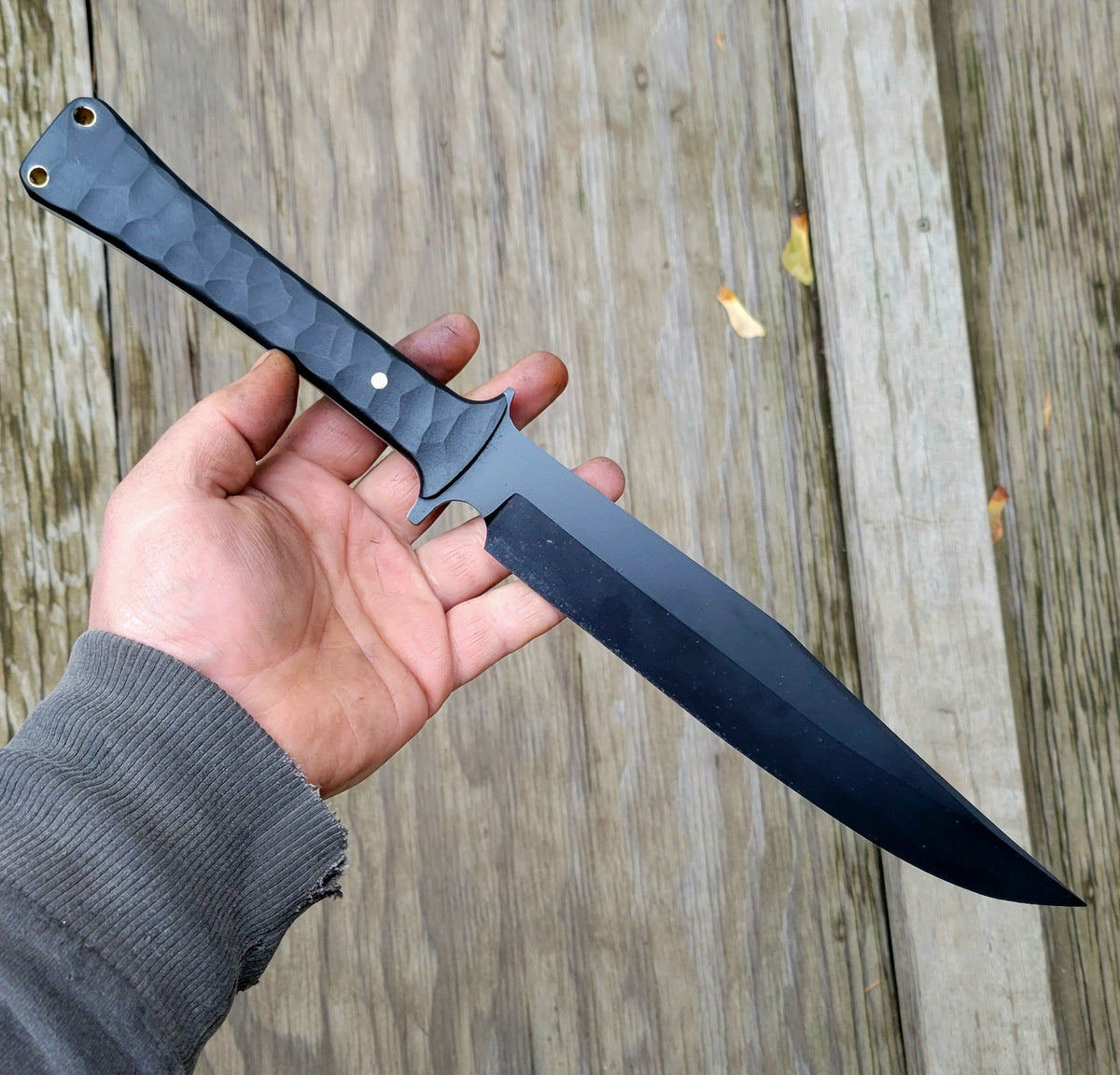 Clip Point Bowie Chopper in 52100 with Full Tang Subtle Coffin Handle ...