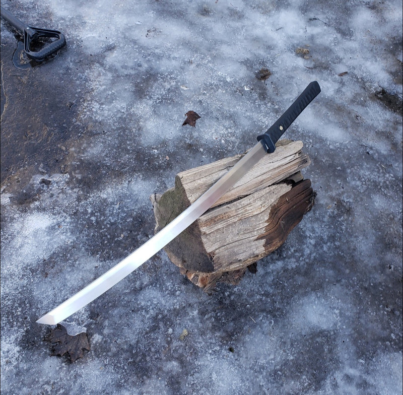 CPM3V katana with kydex Scabbard and Mild Steel Tsuba – Charles