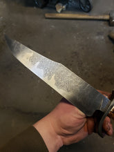 Handmade Damascus San Mai 52100 Core Bowie Knife With Damascus guard and Antler Handle - APRIL 2024 Delivery
