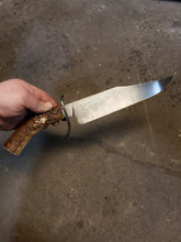 Handmade Damascus San Mai 52100 Core Bowie Knife With Damascus guard and Antler Handle - APRIL 2024 Delivery
