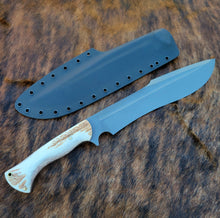 Handmade Kukri Inspired Chopper Knife in CPM3V with Elk Antler Handle - Made to Order 8 to 10 Week Delivery