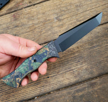 Tactical Tanto Mini Bowie Knife - Handmade in CPM magnacut with Burl Micarta Handle - Made to Order - 8 to 10 Week Lead Time