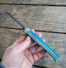 Fallout Themed EDC Knife - Handmade in CPM3V with Vault Tech Color G10 Handle, Stonewashed finish - Made to Order - 8 to 10 Week Lead Time