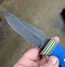 Fallout Themed EDC Knife - Handmade in CPM3V with Vault Tech Color G10 Handle, Stonewashed finish - Made to Order - 8 to 10 Week Lead Time