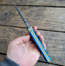 Fallout Themed EDC Knife - Handmade in CPM3V with Vault Tech Color G10 Handle, Stonewashed finish - Made to Order - 8 to 10 Week Lead Time