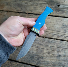 Fallout Themed EDC Knife - Handmade in CPM3V with Vault Tech Color G10 Handle, Stonewashed finish - Made to Order - 8 to 10 Week Lead Time