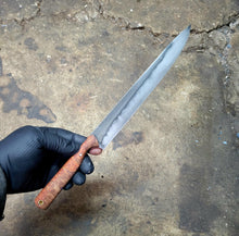 Kitchen knife - Handmade Boning Knife in 1095 with a Clay Hamon, Mallee Burl and Resin Handle - No Lead Time - Available to Ship