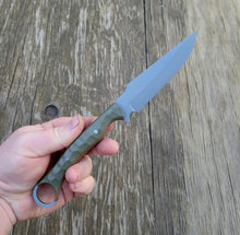 Clip Point Handmade Bushcraft, Hunting, EDC Knife in 80CRV2 with OD Green and Orange G10 Scales - AVAILABLE - No Lead Time
