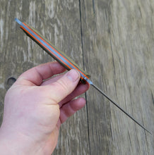 Clip Point Handmade Bushcraft, Hunting, EDC Knife in 80CRV2 with OD Green and Orange G10 Scales - AVAILABLE - No Lead Time