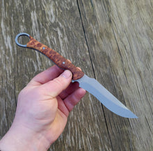 Handmade Big Belly Bushcraft, Hunting, EDC Knife in 80CRV2 with Mallee Burl Scales - AVAILABLE - No Lead Time