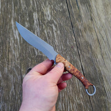 Handmade Big Belly Bushcraft, Hunting, EDC Knife in 80CRV2 with Mallee Burl Scales - AVAILABLE - No Lead Time