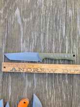 Handmade Tactical EDC Tanto Knife in CPM Magnacut with OD Green G10 Scales Stonewashed Finished - Available - No Lead Time