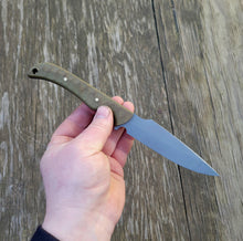 Handmade Bushcraft, Hunting, EDC Knife in 80CRV2 with OD Green Micarta Scales - AVAILABLE - No Lead Time