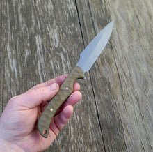 Handmade Bushcraft, Hunting, EDC Knife in 80CRV2 with OD Green Micarta Scales - AVAILABLE - No Lead Time