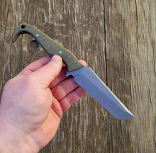 Handmade Tactical EDC Tanto Knife in CPM 3V with OD Green G10 Scales - Available - No Lead Time