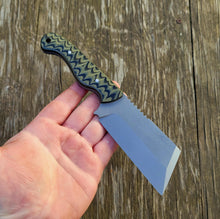 Handmade EDC Cleaver Knife in CPM Magnacut with OD Green and Black G10 Scales and Kydex Sheath Available - Ready to Ship