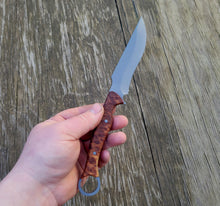 Handmade Big Belly Bushcraft, Hunting, EDC Knife in 80CRV2 with Mallee Burl Scales - AVAILABLE - No Lead Time