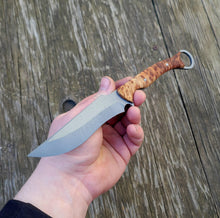 Handmade Big Belly Bushcraft, Hunting, EDC Knife in 80CRV2 with Mallee Burl Scales - AVAILABLE - No Lead Time