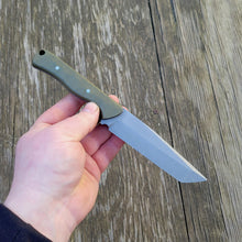 Handmade Tactical EDC Tanto Knife in CPM Magnacut with OD Green G10 Scales Stonewashed Finished - Available - No Lead Time