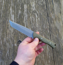 Handmade Tactical EDC Tanto Knife in CPM Magnacut with OD Green G10 Scales Stonewashed Finished - Available - No Lead Time