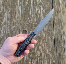 Handmade Bird and Trout, Bushcraft, Hunting, EDC Knife in 80CRV2 with OD Green and Black G10 Scales - AVAILABLE - No Lead Time