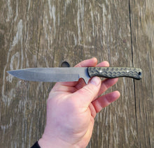 Handmade Bird and Trout, Bushcraft, Hunting, EDC Knife in 80CRV2 with OD Green and Black G10 Scales - AVAILABLE - No Lead Time