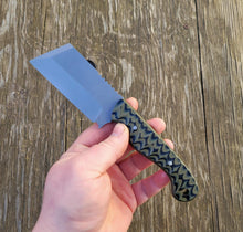Handmade EDC Cleaver Knife in CPM Magnacut with OD Green and Black G10 Scales and Kydex Sheath Available - Ready to Ship