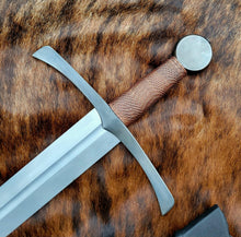 Custom Handforged Type XIV arming Sword in 5160 with Copper Wire Wrapped handle on Wood Core Scabbard - Short Sword - 8 to 10 Week Lead Time