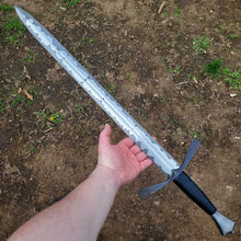 Handmade Short Sword Forged in Damascus Core Stainless San Mai - No Lead Time - Available to Ship