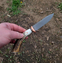 Handmade Bushcraft, EDC, Mini Bowie Knife in CPM Magnacut Includes Black Kydex Sheath - AVAILABLE - No Lead Time