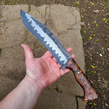 Handmade Chopper Knife - Handforged in 52100 Core San Mai with Dyed Maple Burl Handle - No Lead Time - Available to Ship