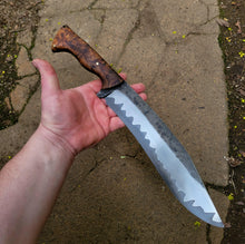 Handmade Chopper Knife - Handforged in 52100 Core San Mai with Dyed Maple Burl Handle - No Lead Time - Available to Ship