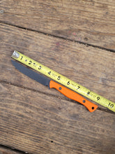 Bird and Trout EDC Knife - Handmade in CPM Magnacut with Hunters Orange G1 Handle, Cerakote finish