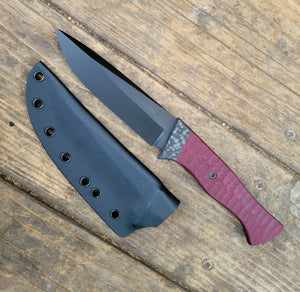 Drop Point Tactical Knife - Handmade in CPM3V with Micarta Scales, Cerakote finish