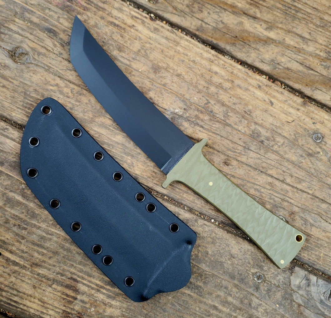 Tactical Tanto Knife Handmade in 52100 with G10 Scales, Cerakote finish - No Lead Time