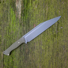 Handmade Seax Camp Knife "Agnar"  in 52100 with OD Green G10 Scales - AVAILABLE - Ready to Ship