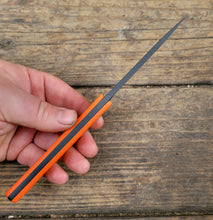 Bird and Trout EDC Knife - Handmade in CPM Magnacut with Hunters Orange G1 Handle, Cerakote finish