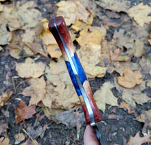 Large Camp Knife - Bowie - Chopper - Handmade in 1095 with Malle Burl and Resin Handle