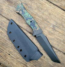 Tactical Tanto Mini Bowie Knife - Handmade in CPM3V with Burl Micarta Handle, Cerakote finish