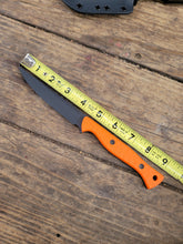 Bird and Trout EDC Knife - Handmade in CPM Magnacut with Hunters Orange G1 Handle, Cerakote finish