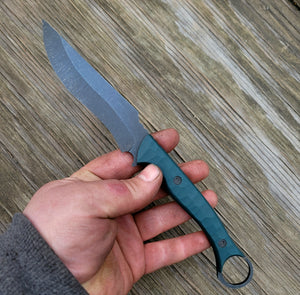 Handmade Tactical Recurve Ring Handle Knife in 80CRV2 with G10 Scales - No Lead Time - Available to Ship