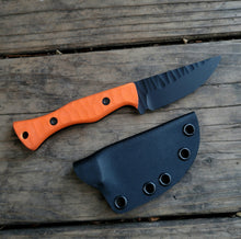 Bird and Trout EDC Knife - Handmade in CPM Magnacut with Hunters Orange G10 Handle, Cerakote Finish