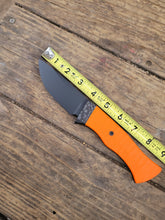 Hidden Tang Hunting Knife - Handmade in CPM Magnacut with Hunters Orange G1 Handle, Cerakote finish