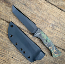 Tactical Tanto Mini Bowie Knife - Handmade in CPM3V with Burl Micarta Handle, Cerakote finish