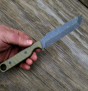 Handmade Tactical Tanto Knife in 80CRV2 with G10 Scales - No Lead Time - Available to Ship