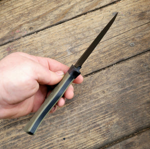 Tactical Drop Point Mini Bowie Knife - Handmade in CPM3V with G10 Handle, Cerakote finish