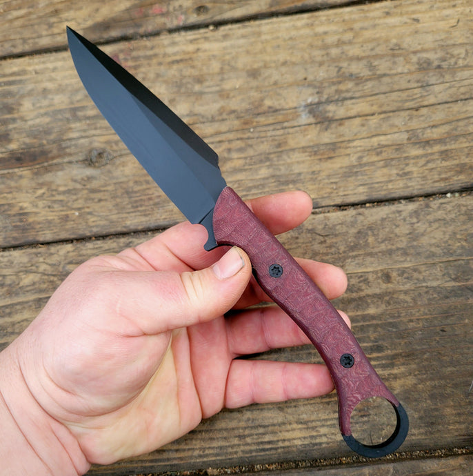 Spear Point Tactical Knife - Handmade in CPM3V with  Micarta Handle, Cerakote finish