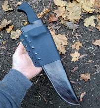 Chopper Bowie Knife - Handmade in CPM Cru Wear with G10 Handle - Stonewashed Finish