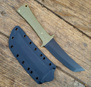Tactical Tanto Knife Handmade in 52100 with G10 Scales, Cerakote finish - No Lead Time